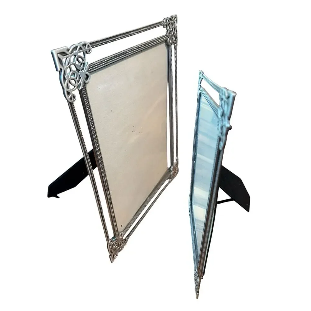 VTG Silver Fetco Photo Picture Frame 8 X 10 Filagree Ornate Corners
